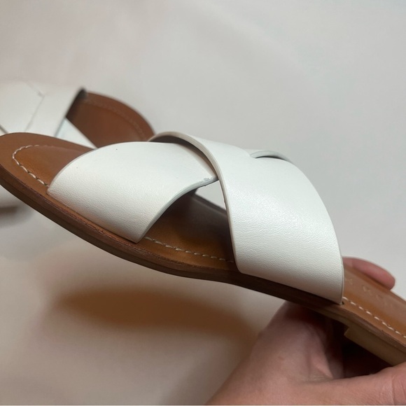 Jack Rogers Classic White Leather Sloane Slotted X Band Slip On Sandals Size 6M - Picture 9 of 16
